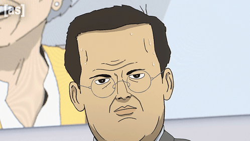 Cartoon Man With Glasses And Sweat GIF