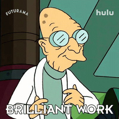 Cartoon Man With Glasses Saying Brilliant Work GIF