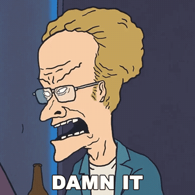 Cartoon Man With Glasses Saying Damn It GIF