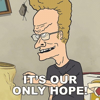 Cartoon Man With Glasses Saying It's Our Only Hope GIF