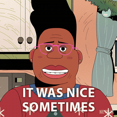 Cartoon Man With Glasses Saying It Was Nice Sometimes GIF