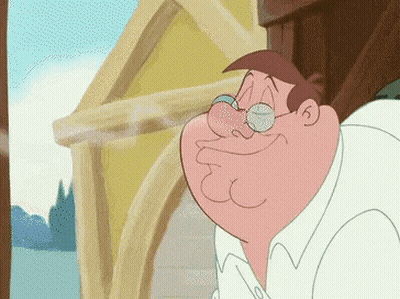 Cartoon Man With Glasses Smoking Cigarette In Front Of Building GIF
