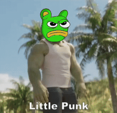 Cartoon Man With Green Frog Head And Little Punk GIF
