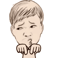 Cartoon Man With Hands On Chin Sticker