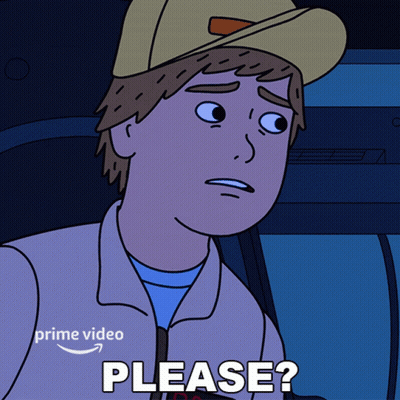 Cartoon Man With Hat Saying Please GIF