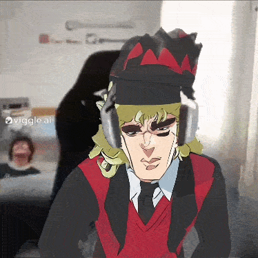 Cartoon Man With Headphones And Hat GIF
