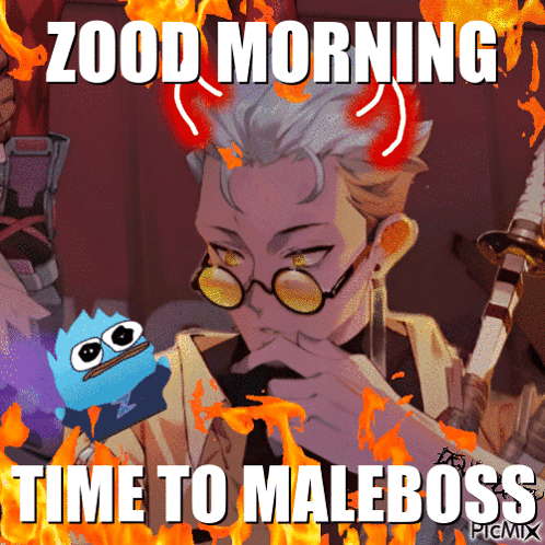 Cartoon Man With Horns Saying Zood Morning GIF