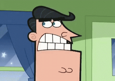 Cartoon Man With Huge Mouth And CC GIF