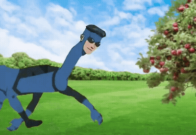 Cartoon Man With Long Neck Running GIF