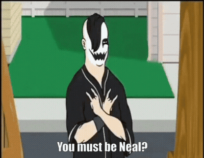 Cartoon Man With Mask Saying You Must Be Neal GIF