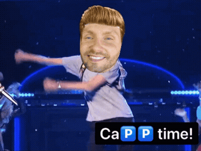 Cartoon Man With Microphone Saying Capp Time GIF