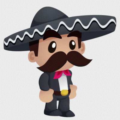 Cartoon Man With Mustache And Sombrero GIF