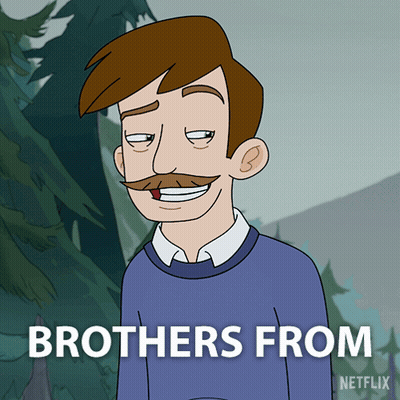 Cartoon Man With Mustache Brothers From Netflix GIF