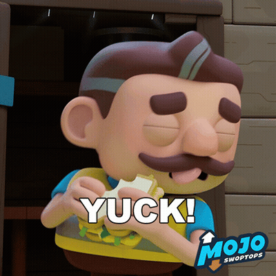 Cartoon Man With Mustache Eating Sandwich Yuck GIF