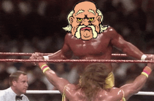 Cartoon Man With Mustache In Ring GIF