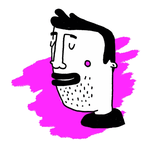 Cartoon Man With Mustache Sticker