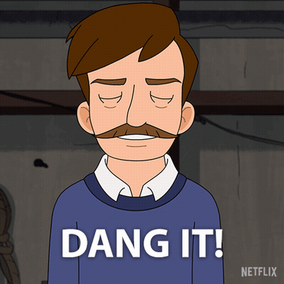 Cartoon Man With Mustache Saying Dang It GIF
