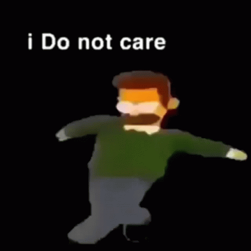 Cartoon Man With Mustache Saying I Do Not Care GIF