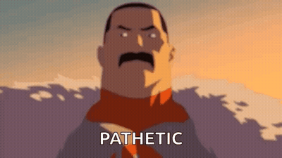 Cartoon Man With Mustache Saying Pathetic GIF