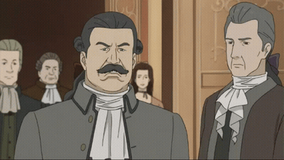 Cartoon Man With Mustache Standing Next To Another Man GIF