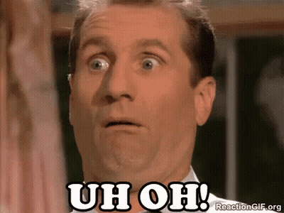 Cartoon Man With Oh-Oh Thought Bubble GIF