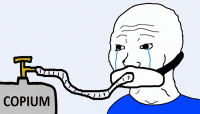 Cartoon Man With Oxygen Mask Copium GIF