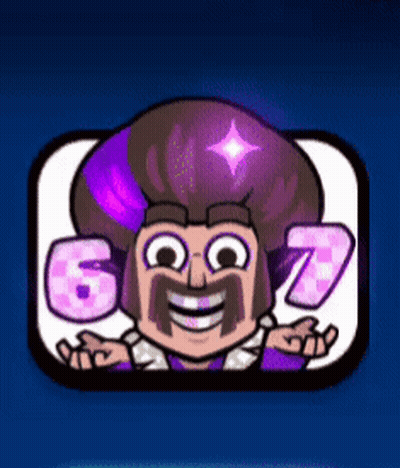 Cartoon Man With Purple Hat And Numbers 6 And 7 GIF