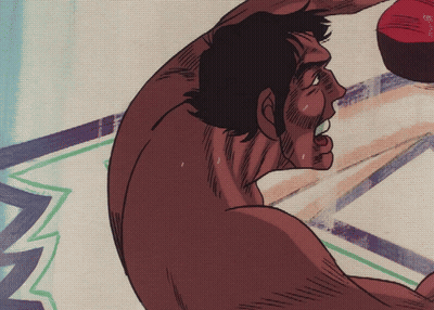 Cartoon Man With Red Boxing Glove GIF