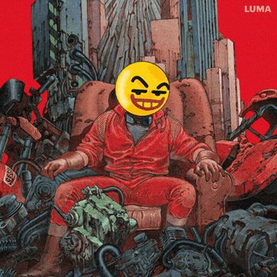 Cartoon Man With Smiley On Head Luma GIF