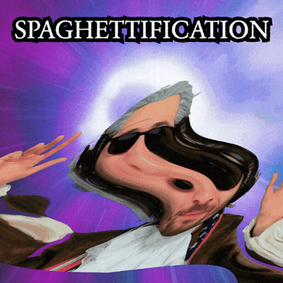 Cartoon Man With Sunglasses Saying Spaghettification GIF