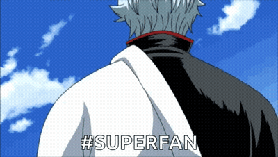 Cartoon Man With Superfan Behind Him GIF