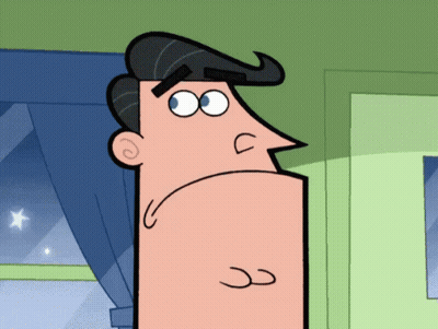 Cartoon Man With Swirl Hair Looking