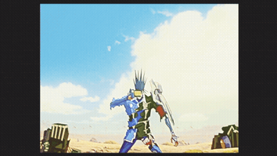 Cartoon Man With Sword And Shield Next To Another Man GIF