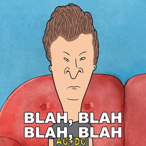 Cartoon Man With Text Blah Blah Blah GIF