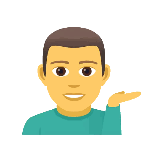 Cartoon Man With Yellow Face And Brown Eyes Sticker
