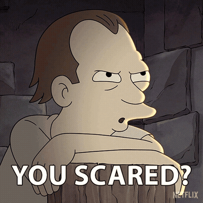 Cartoon Man You Scared GIF