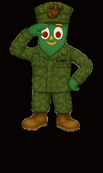 Cartoon Marine Saluting GIF