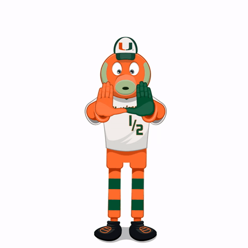 Cartoon Mascot With U On Hat GIF