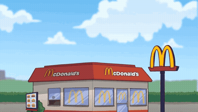 Cartoon McDonald's Store GIF