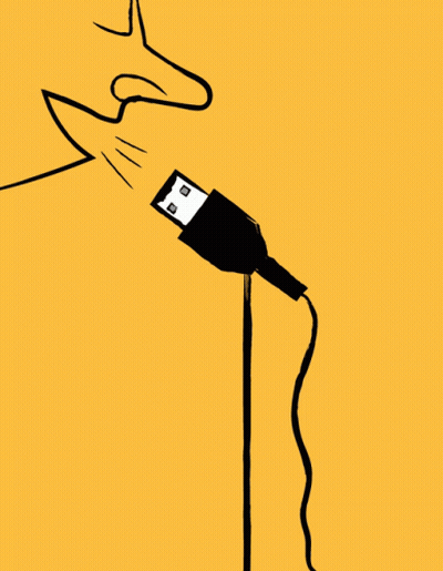 Cartoon Microphone With USB Cord GIF