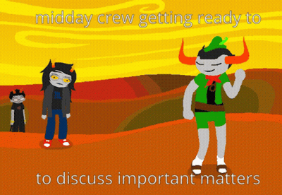 Cartoon Midday Crew Discussing Important Matters GIF