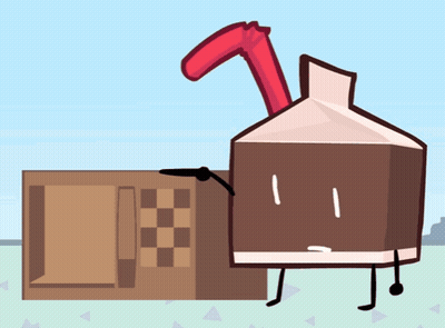 Cartoon Milk Carton With Red Straw GIF