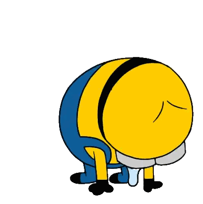 Cartoon Minion Crying With Goggles Sticker