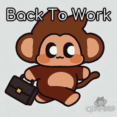 Cartoon Monkey Carrying Briefcase Back To Work GIF