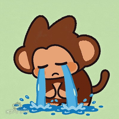 Cartoon Monkey Crying Tears From Mouth GIF