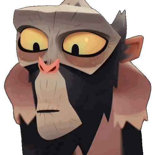 Cartoon Monkey Face With Yellow Eyes Sticker