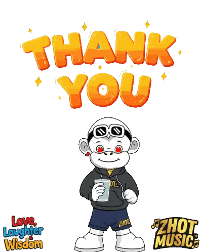 Cartoon Monkey Holding Cell Phone Thank You Sticker