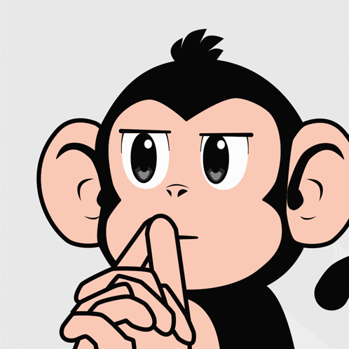 Cartoon Monkey Holding Finger To Lips GIF