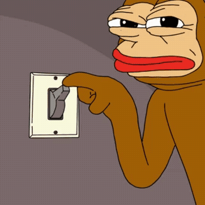 Cartoon Monkey Holding Light Switch GIF