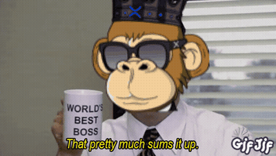 Cartoon Monkey Holding World's Best Boss Mug GIF